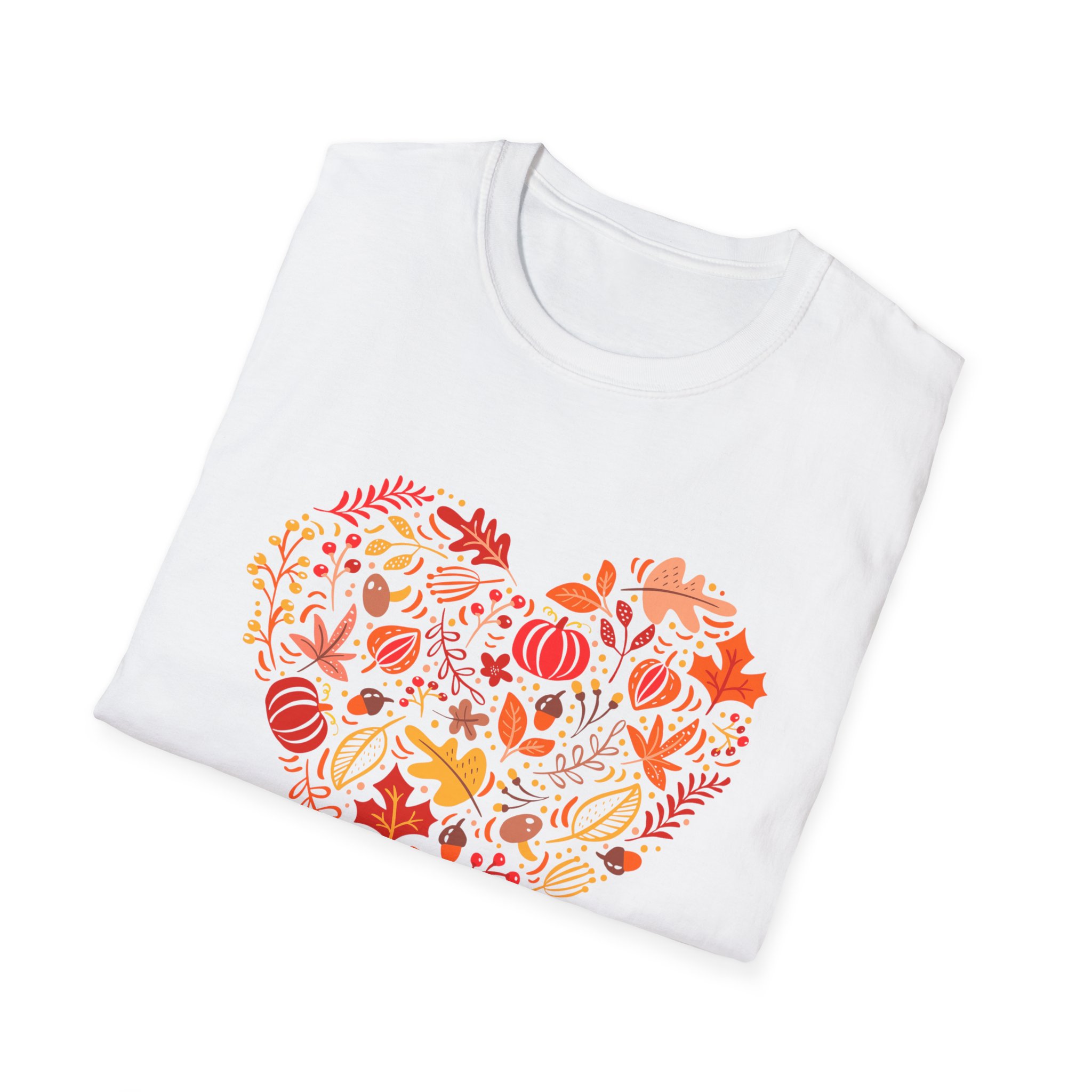 Floral Pumpkin Heart Unisex T-Shirt - Cozy Gift for Nature Lovers 4 Floral Pumpkin Heart Unisex T-Shirt - Cozy Gift for Nature Lovers - Image 4