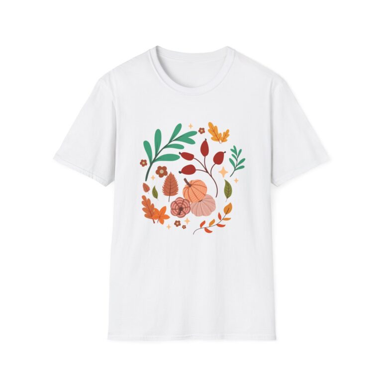 Floral Fall Pumpkin Softstyle T-Shirt