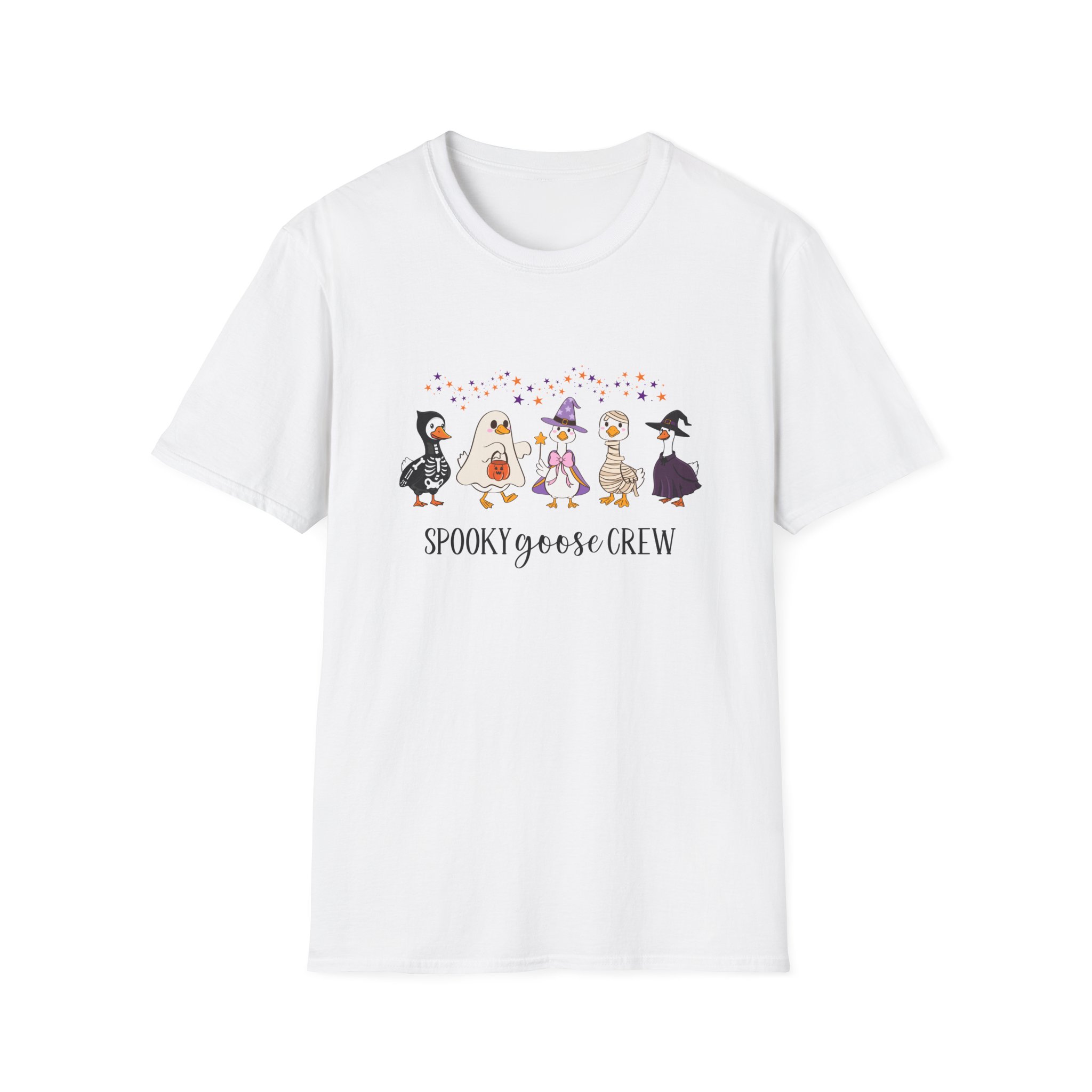 Spooky Goose Crew Halloween Ghost Womens Graphic Tee Shirt 1 Spooky Goose Crew Halloween Ghost Womens Graphic Tee Shirt