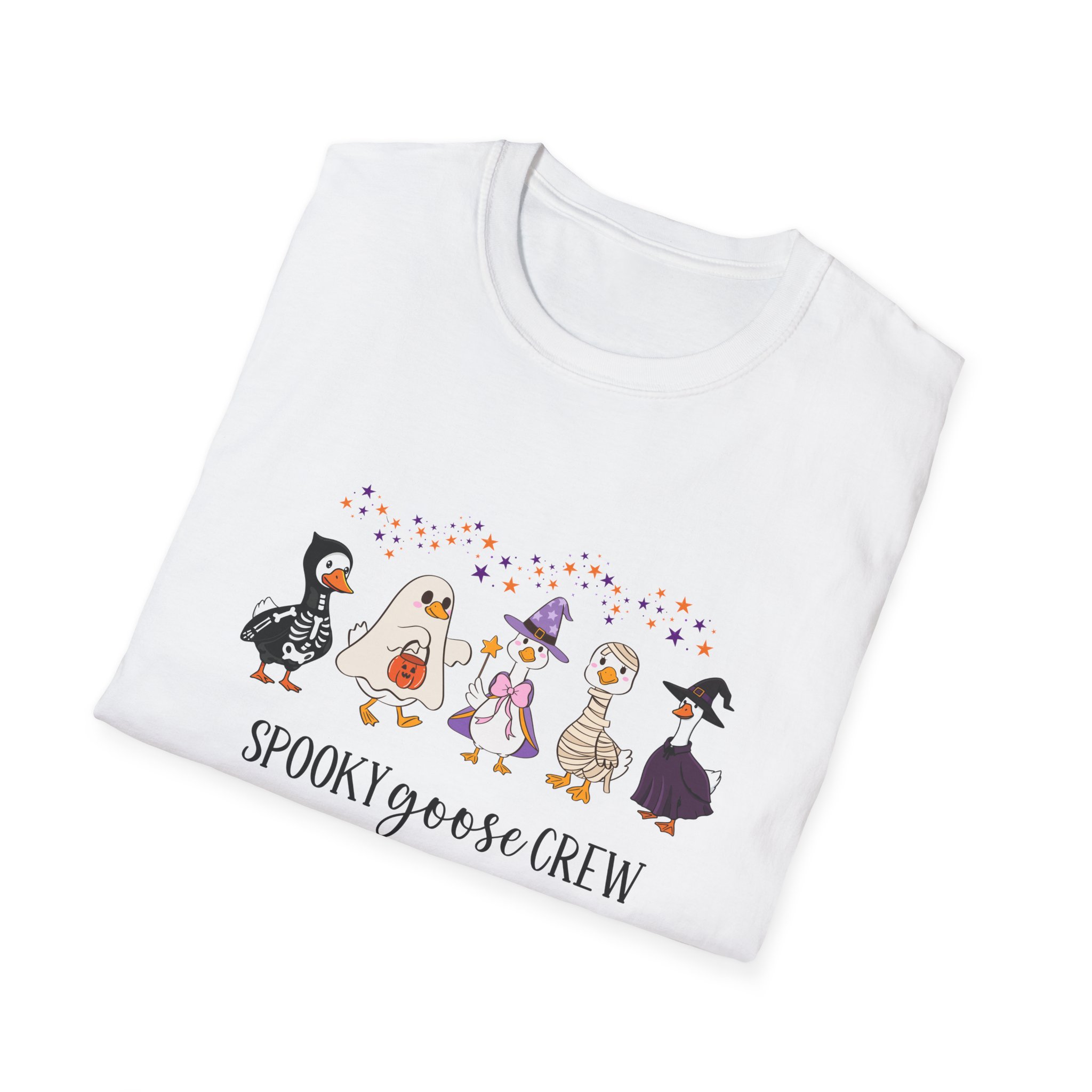 Spooky Goose Crew Halloween Ghost Womens Graphic Tee Shirt 2 Spooky Goose Crew Halloween Ghost Womens Graphic Tee Shirt - Image 2
