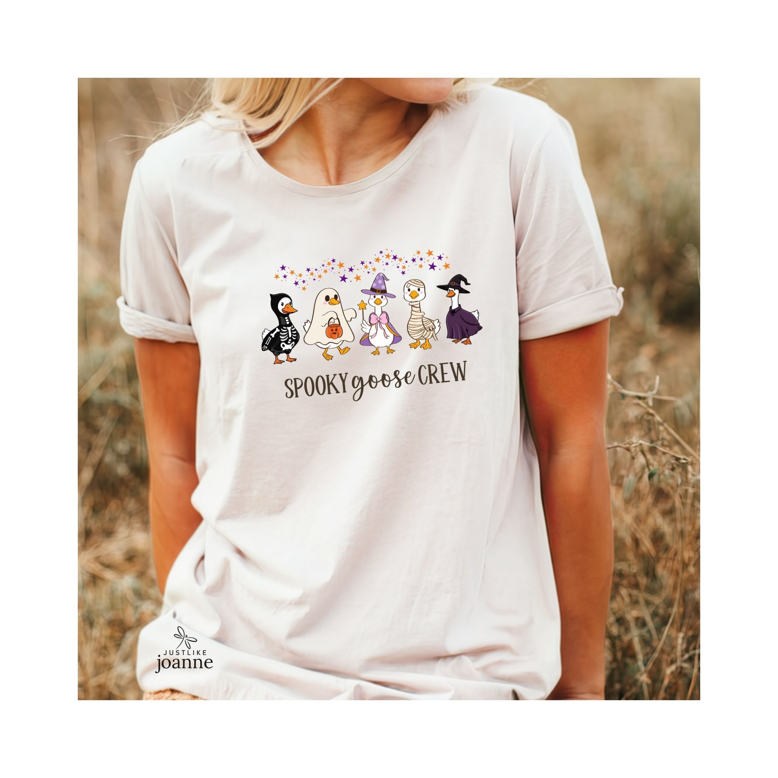 Spooky Goose Crew Halloween Ghost Womens Graphic Tee Shirt 7 Spooky Goose Crew Halloween Ghost Womens Graphic Tee Shirt - Image 7