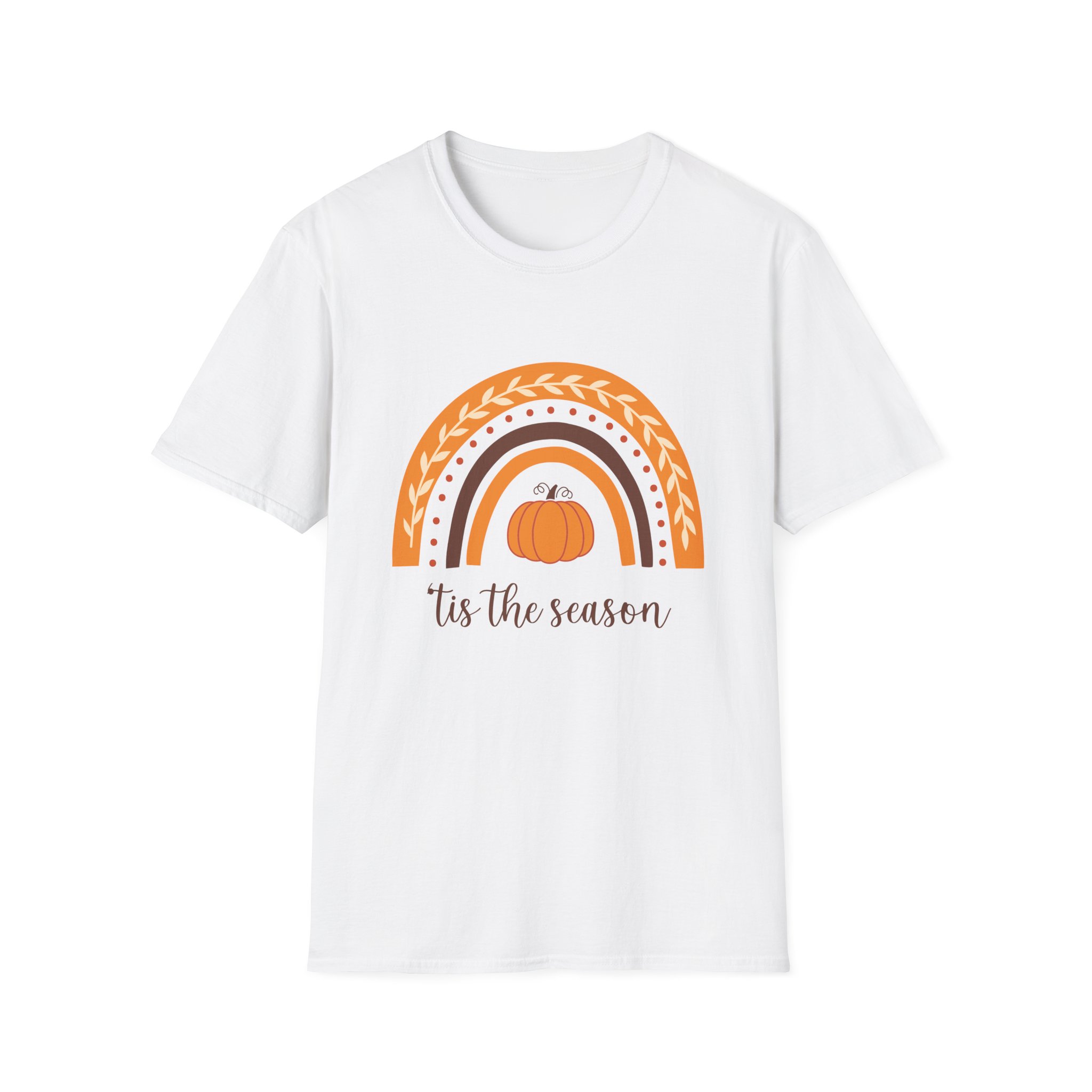 Tis the Season Pumpkin Rainbow Ghost Womens Graphic Tee Shirt 1 Tis the Season Pumpkin Rainbow Ghost Womens Graphic Tee Shirt