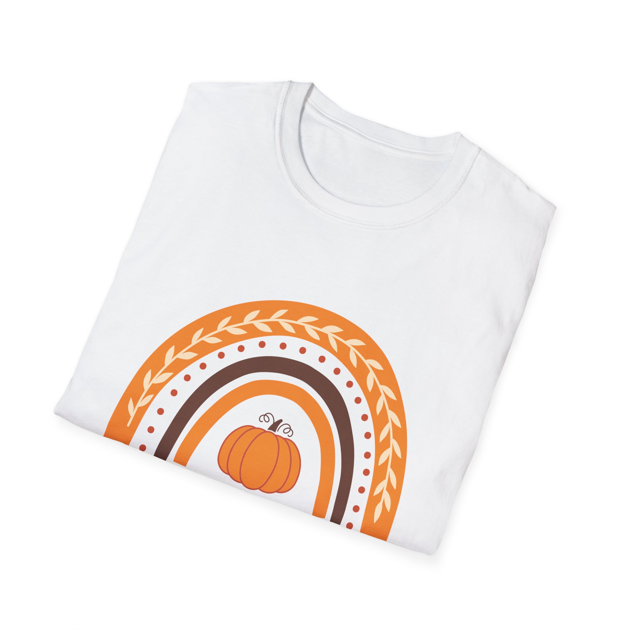 Tis the Season Pumpkin Rainbow Ghost Womens Graphic Tee Shirt 4 Tis the Season Pumpkin Rainbow Ghost Womens Graphic Tee Shirt - Image 4