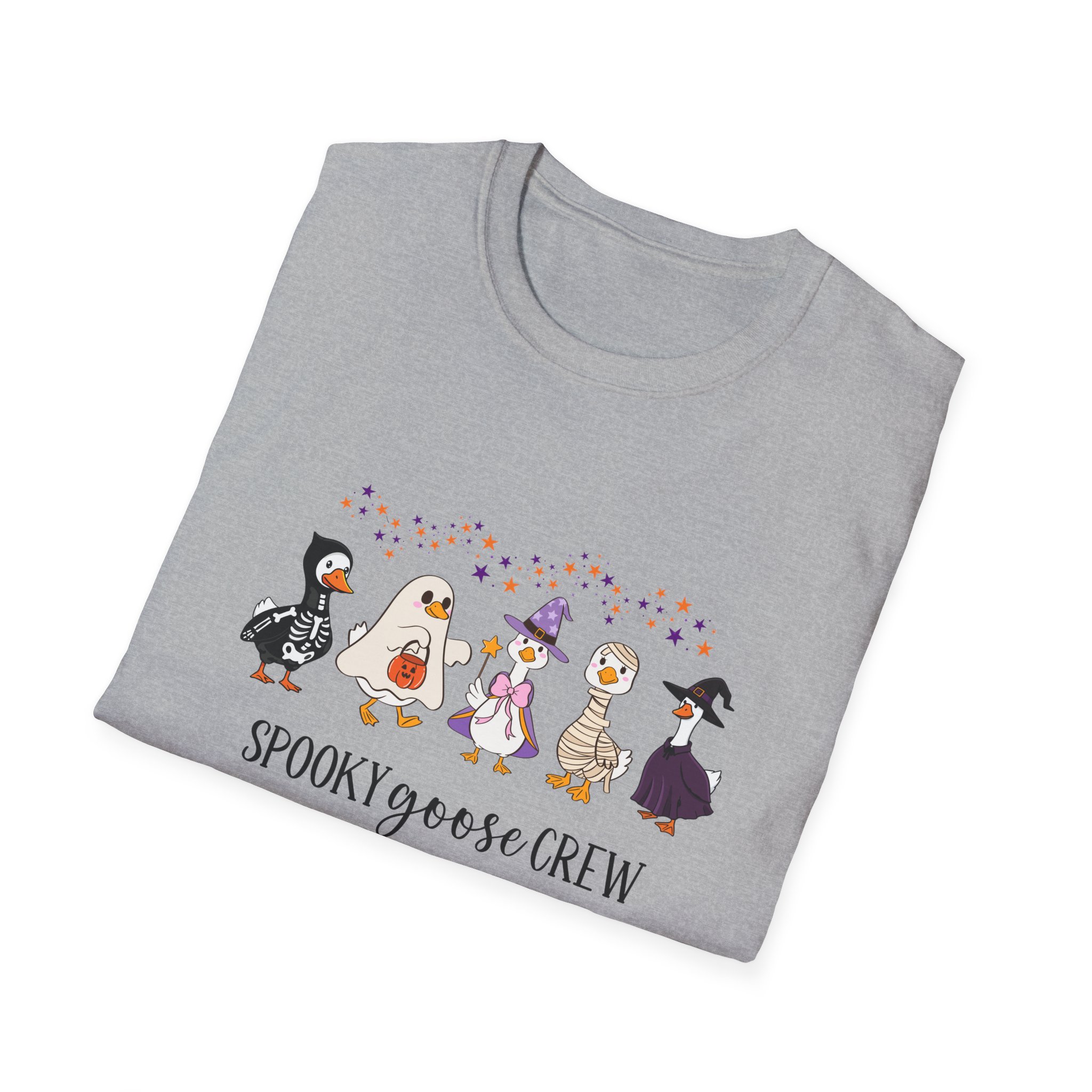 Spooky Goose Crew Halloween Ghost Womens Graphic Tee Shirt 4 Spooky Goose Crew Halloween Ghost Womens Graphic Tee Shirt - Image 4